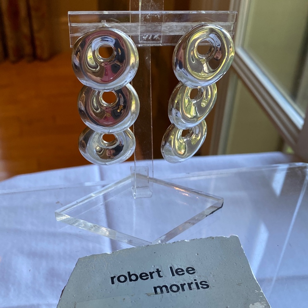 Robert Lee Morris Shiny Sterling Silver Disc Earrings
